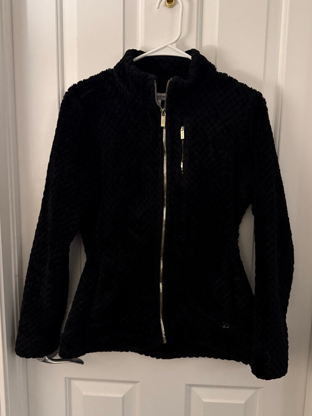 Calvin Klein Black Quilted Faux-Sherpa Zip Jacket
